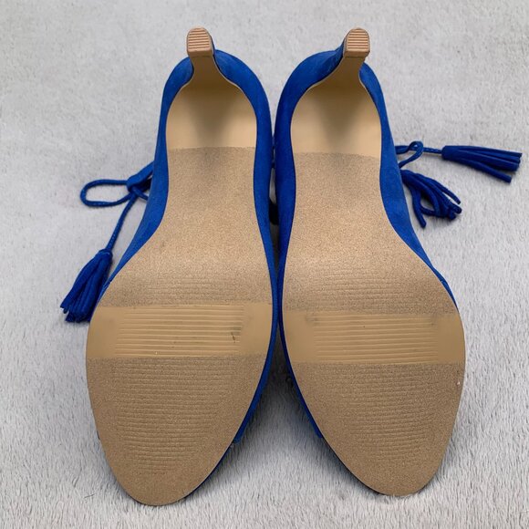 Nine West Briagd Faux Suede Lace Up Ghillie Peep Toe Stilettos Sz6 - Picture 13 of 15